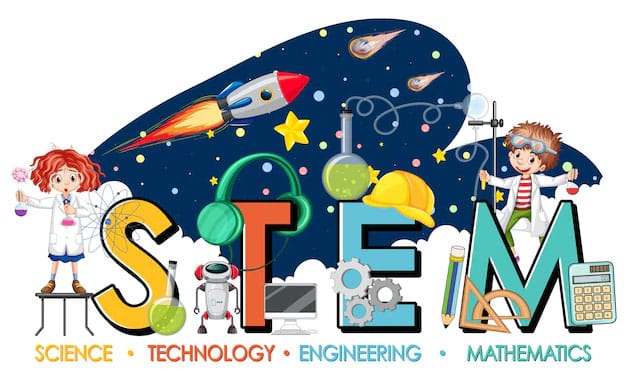 stem-education-logo-with-scientist-kids-galaxy-theme stem-education-logo-with-scientist-kids-galaxy-theme